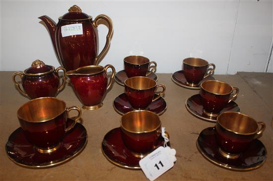 Carlton ware rouge royal coffee set